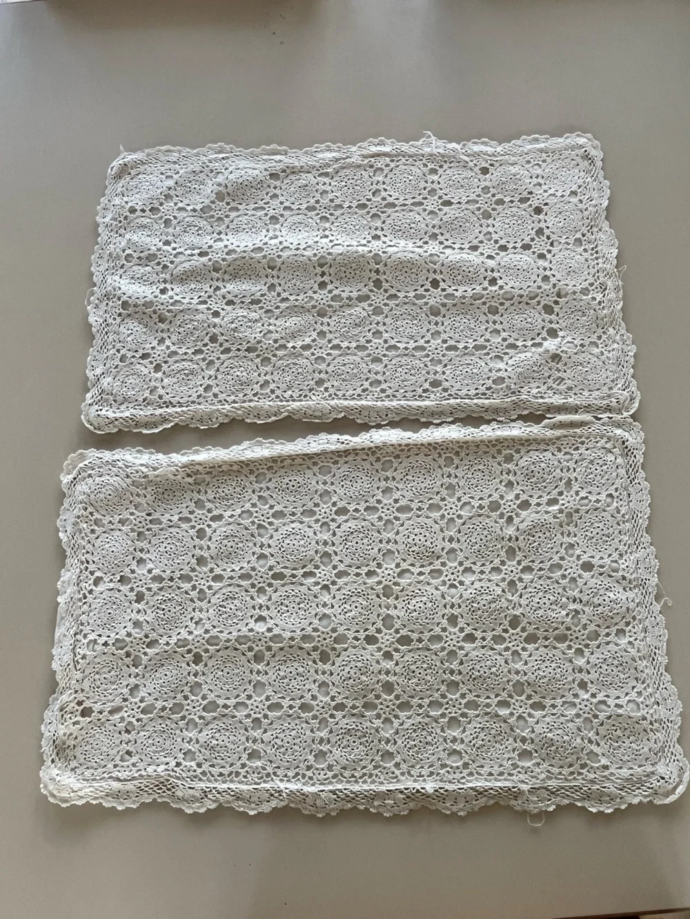 Boho Vintage crochet pillow case set
